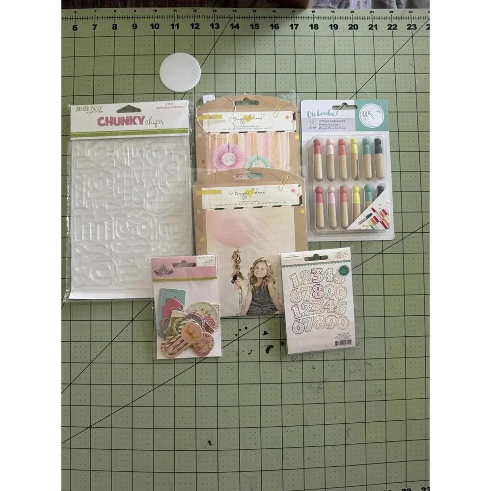 scrapbook craft bundle bo bunny chunky alpha party decor journaling‎ lot